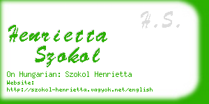 henrietta szokol business card